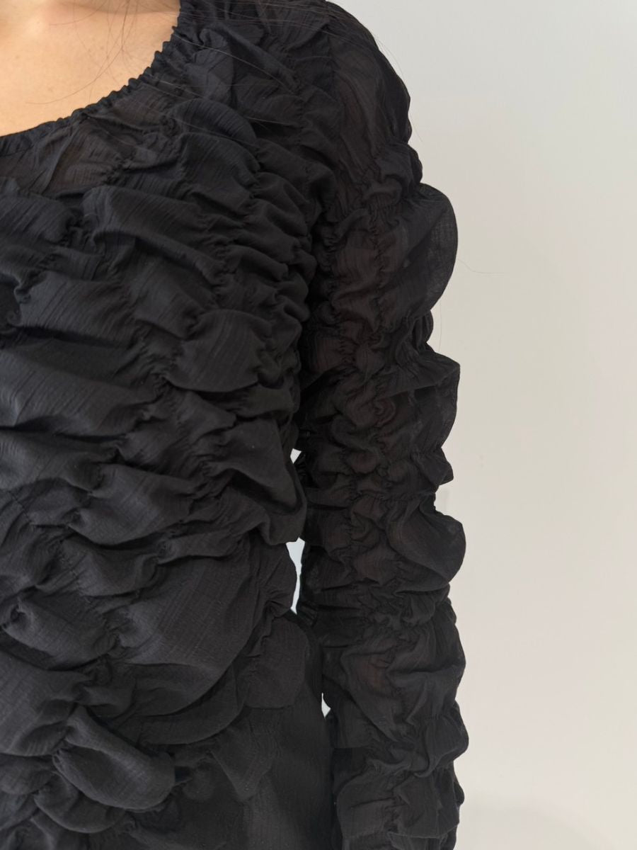 【Mewl】シャーリングトップス/M261-13031