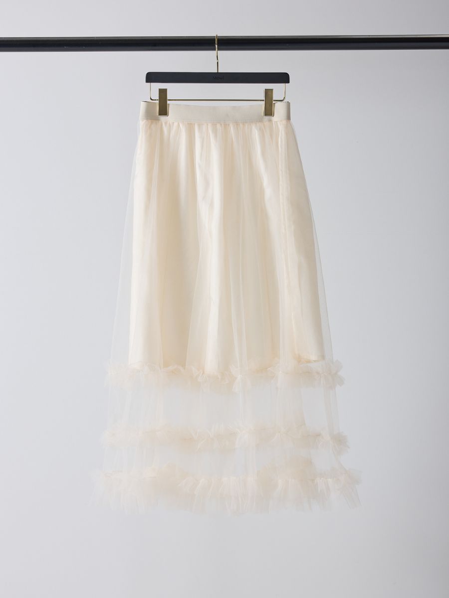 【Mewl】チュールティアードスカート/M261-23004