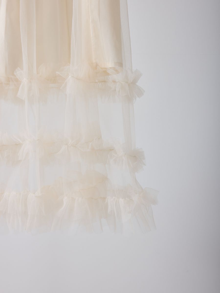 【Mewl】チュールティアードスカート/M261-23004