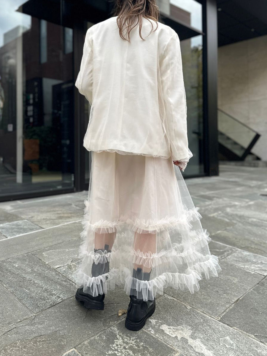 【Mewl】チュールティアードスカート/M261-23004