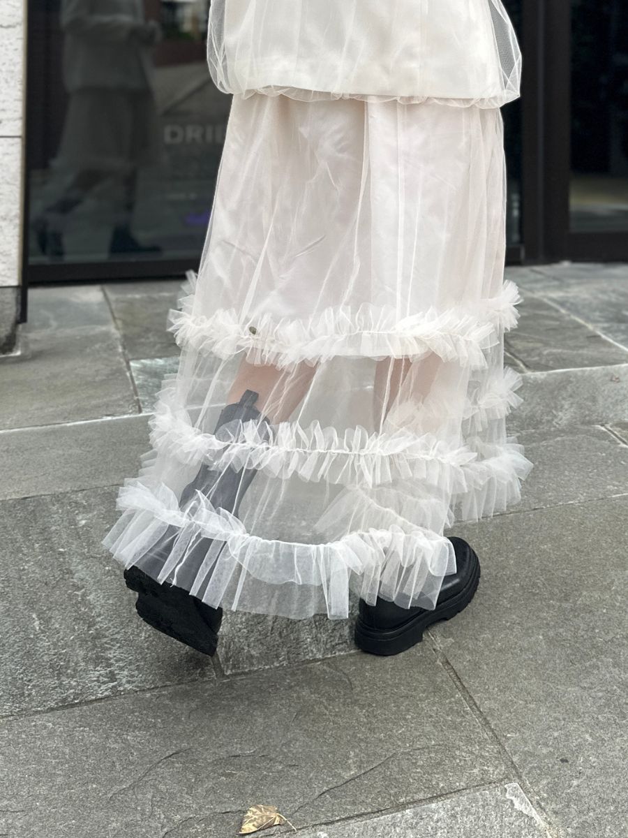 【Mewl】チュールティアードスカート/M261-23004