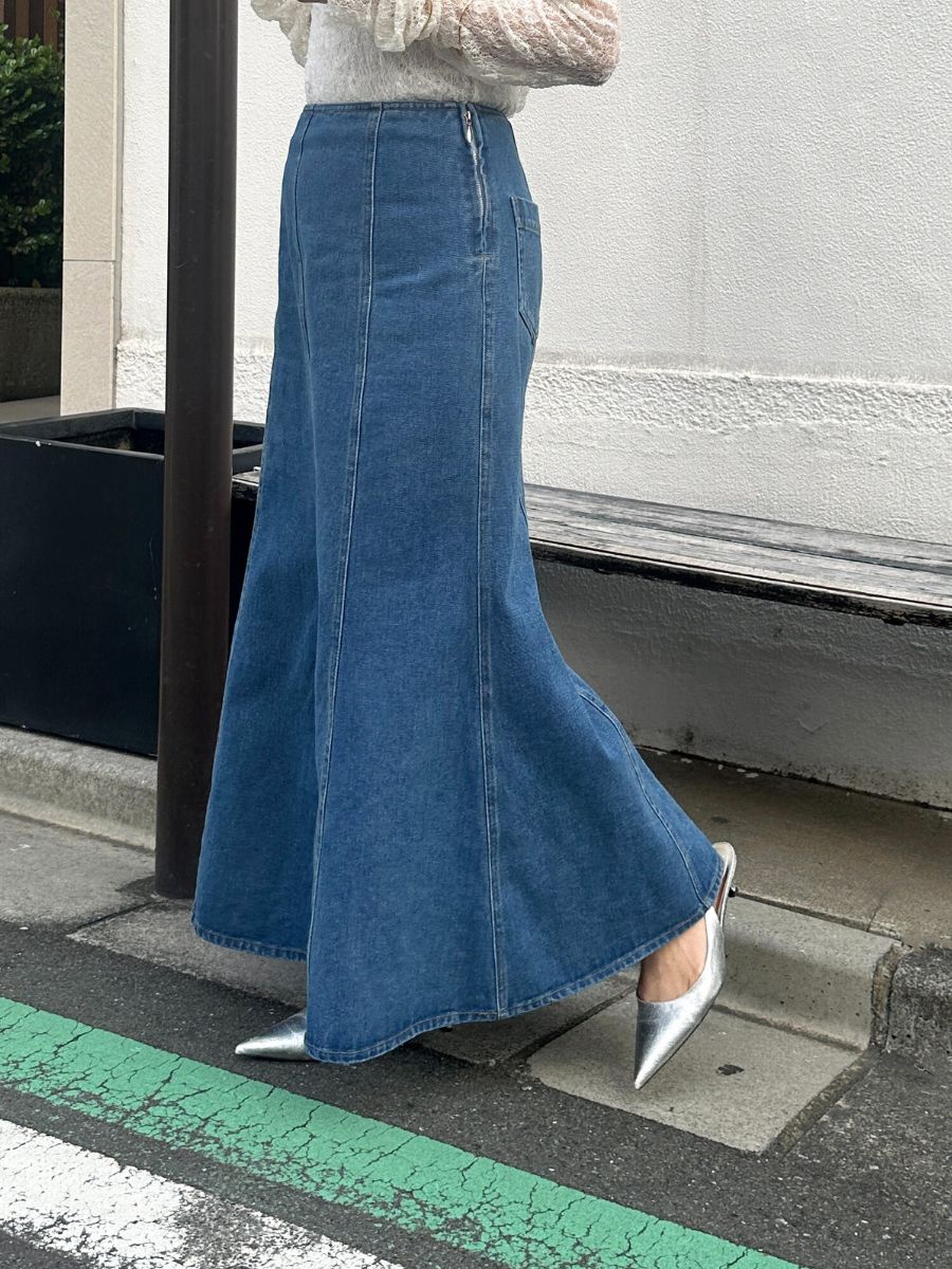 【Mewl】デニムマーメイドスカート/M261-23018