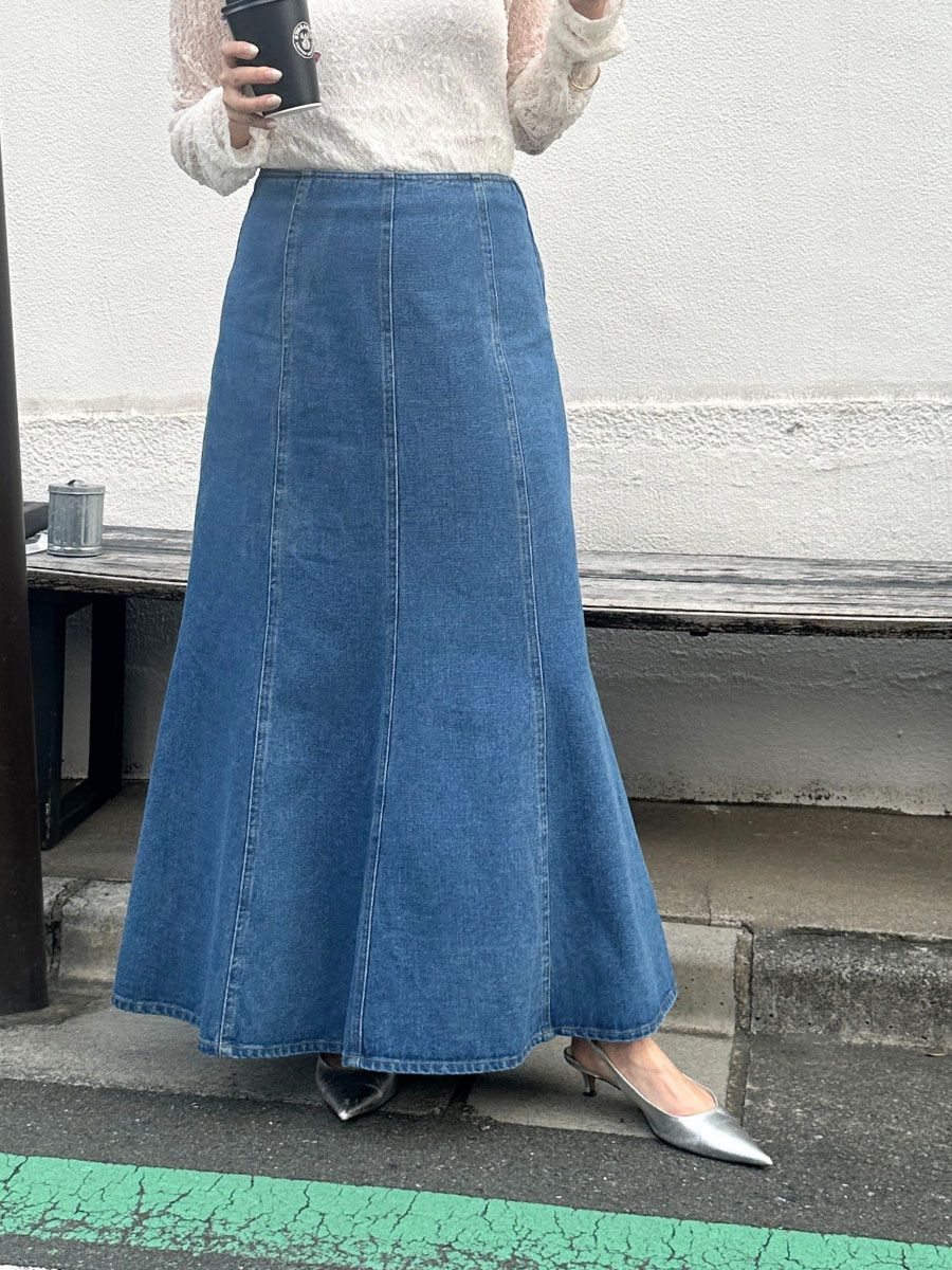 【Mewl】デニムマーメイドスカート/M261-23018