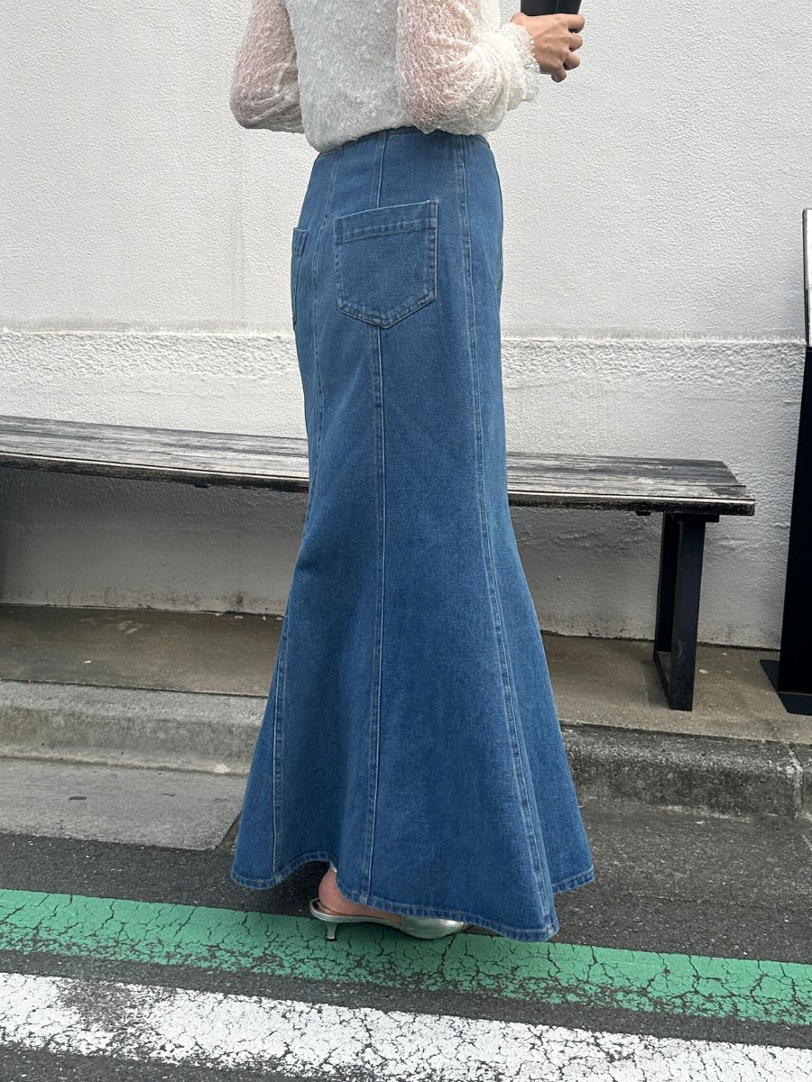 【Mewl】デニムマーメイドスカート/M261-23018