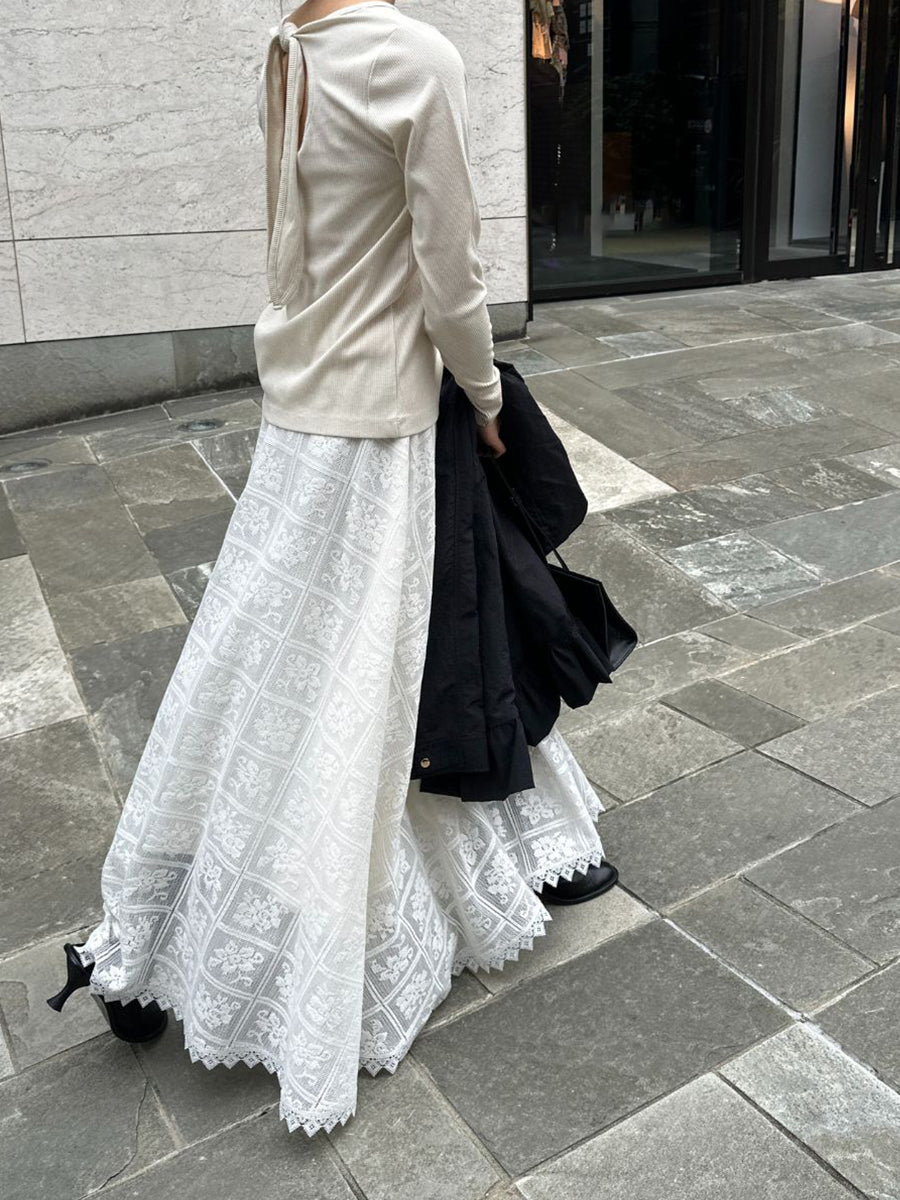 【Mewl】レースサーキュラースカート/M261-23019