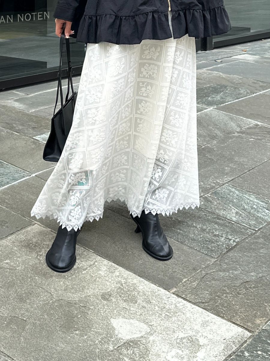【Mewl】レースサーキュラースカート/M261-23019