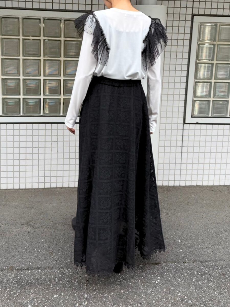 【Mewl】レースサーキュラースカート/M261-23019