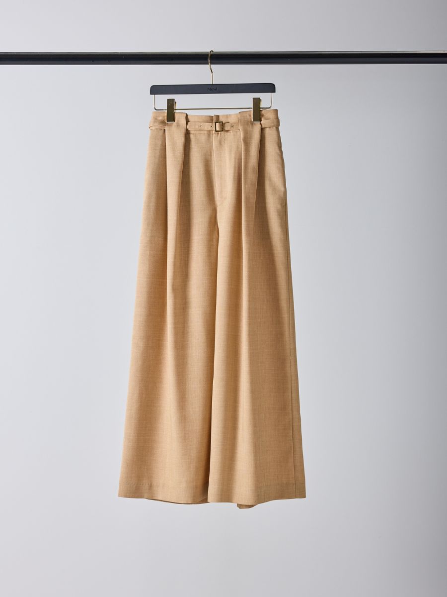 【Mewl】ベルト付きタックワイドパンツ/M261-33003