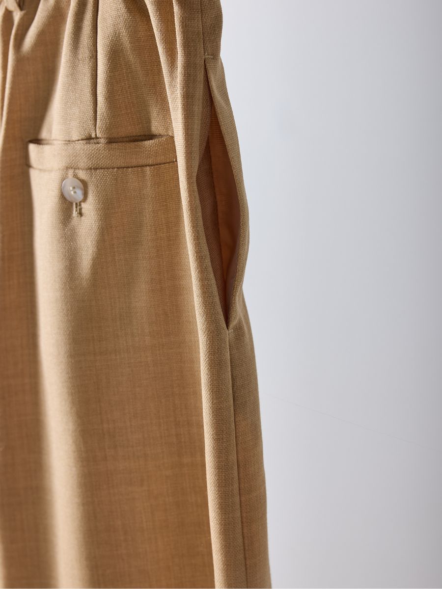 【Mewl】ベルト付きタックワイドパンツ/M261-33003