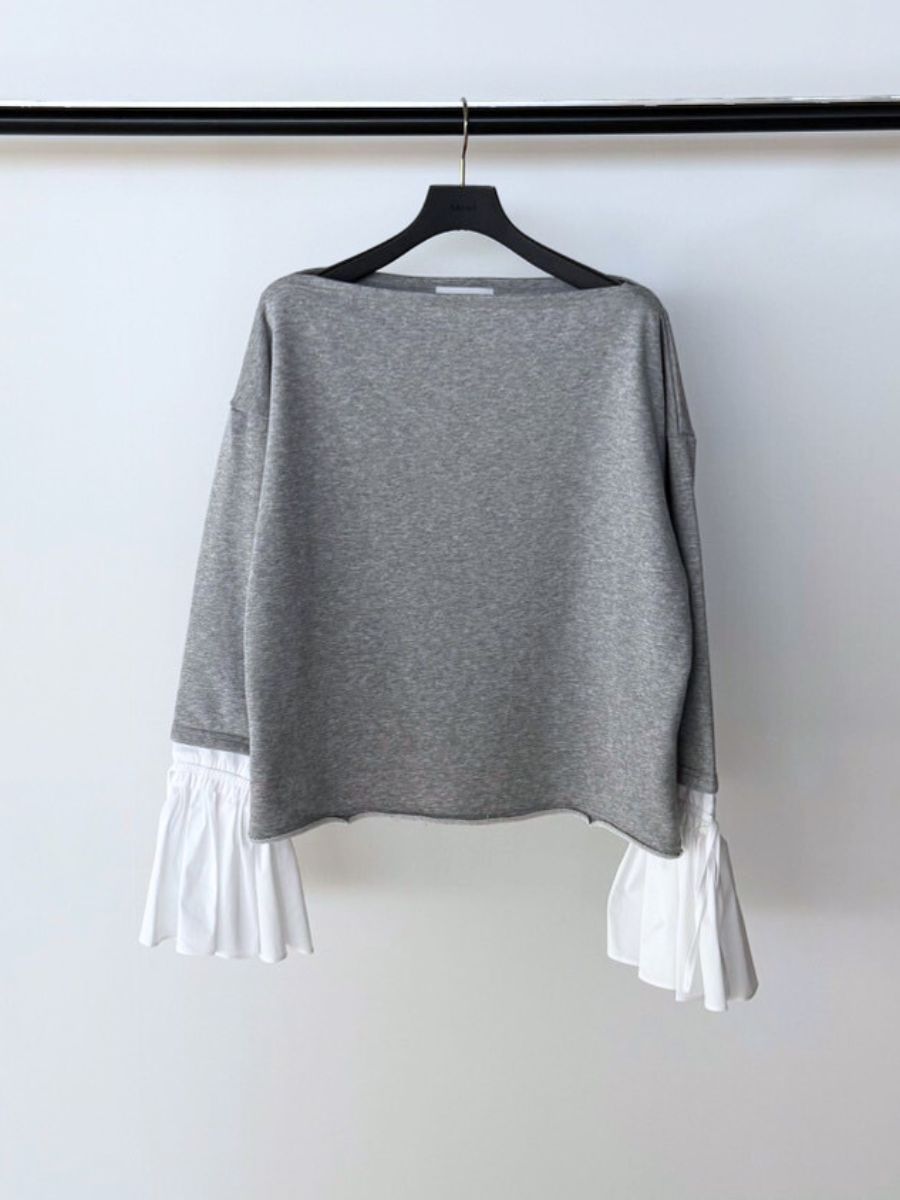 【Mewl】オフショルシャツスリーブスウェット/M261-83011