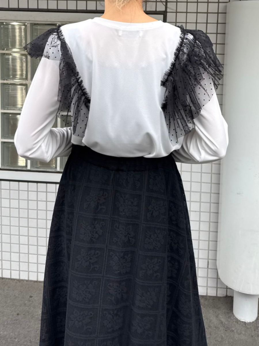 【Mewl】ドットチュールドッキングトップス/M261-83029