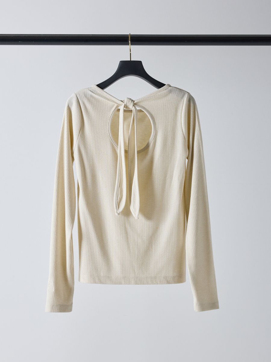 【Mewl】ラメリブバックリボントップス/M261-87023