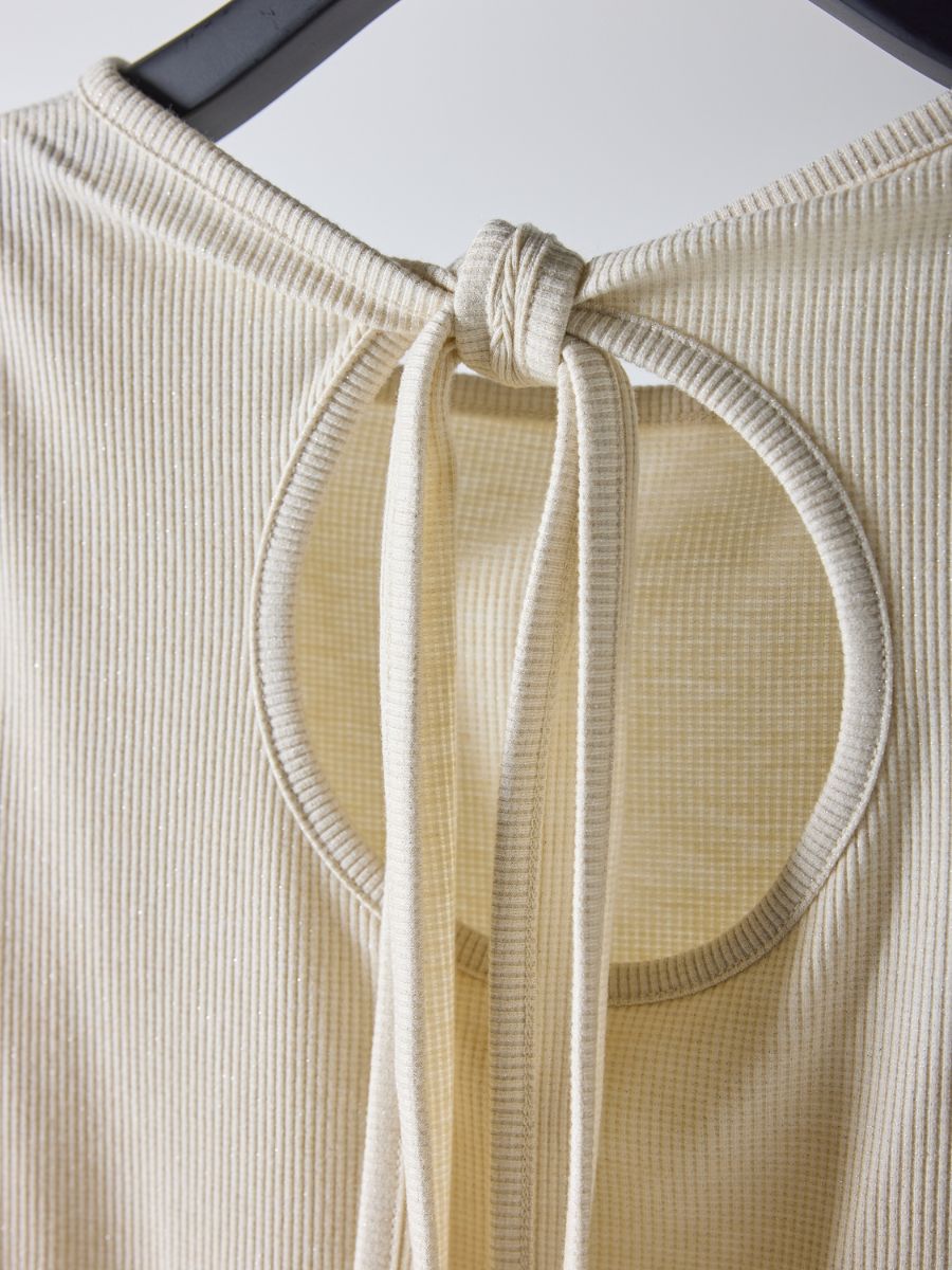 【Mewl】ラメリブバックリボントップス/M261-87023