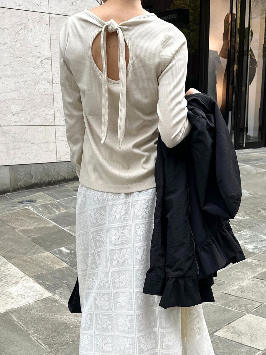 【Mewl】ラメリブバックリボントップス/M261-87023