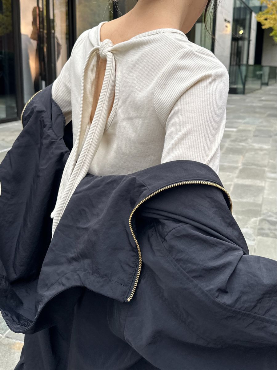 【Mewl】ラメリブバックリボントップス/M261-87023