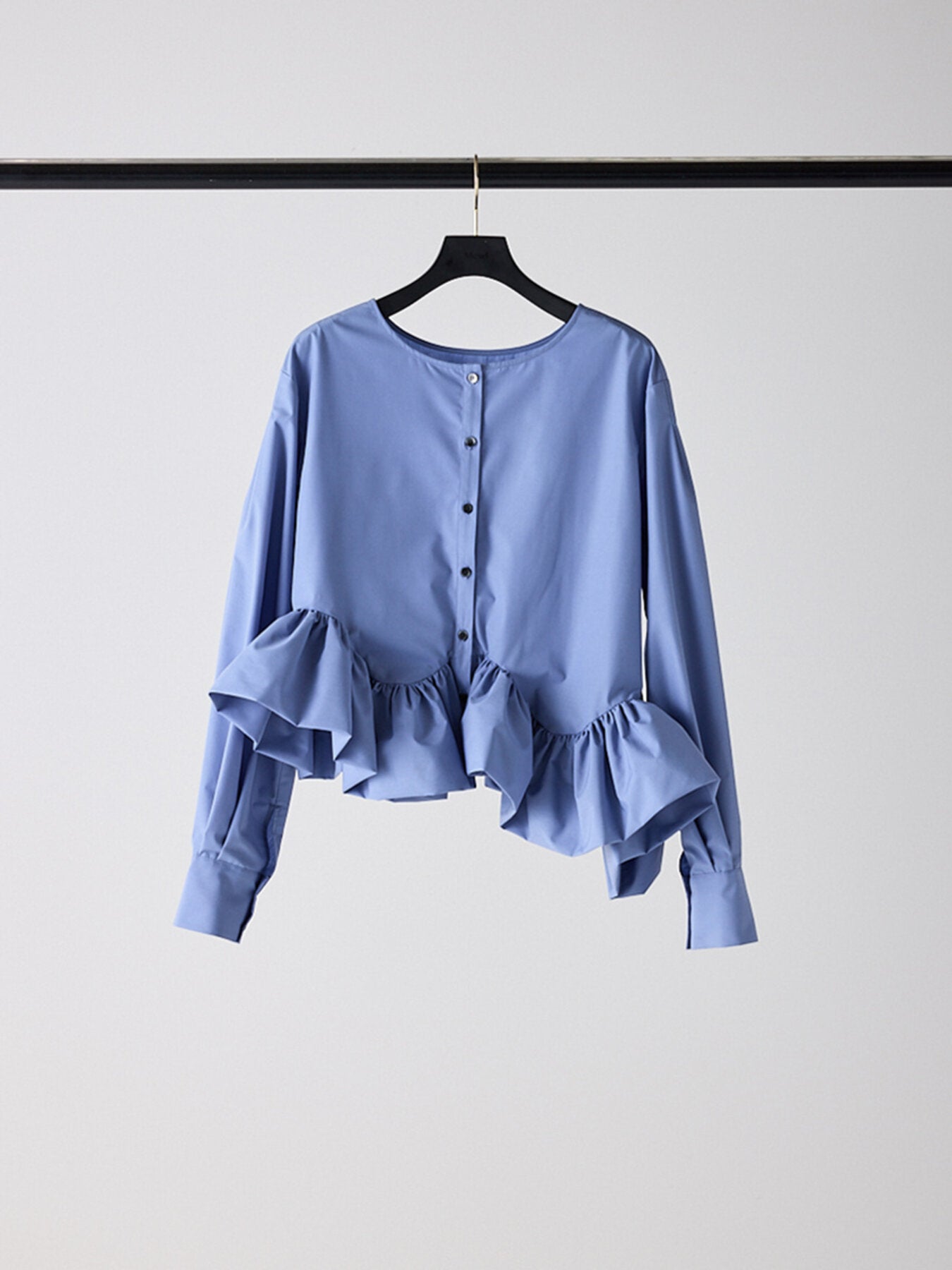 【Mewl】アシメペプラムラッフルブラウス/M263-18105