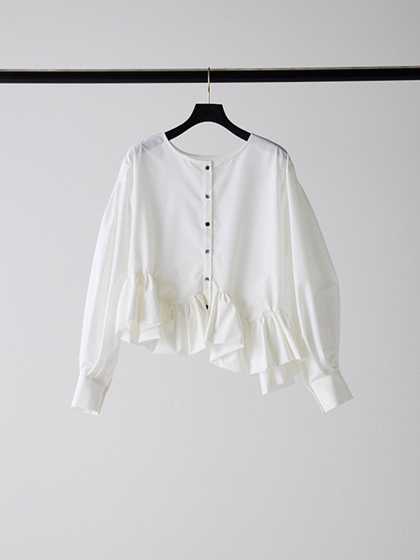 【Mewl】アシメペプラムラッフルブラウス/M263-18105