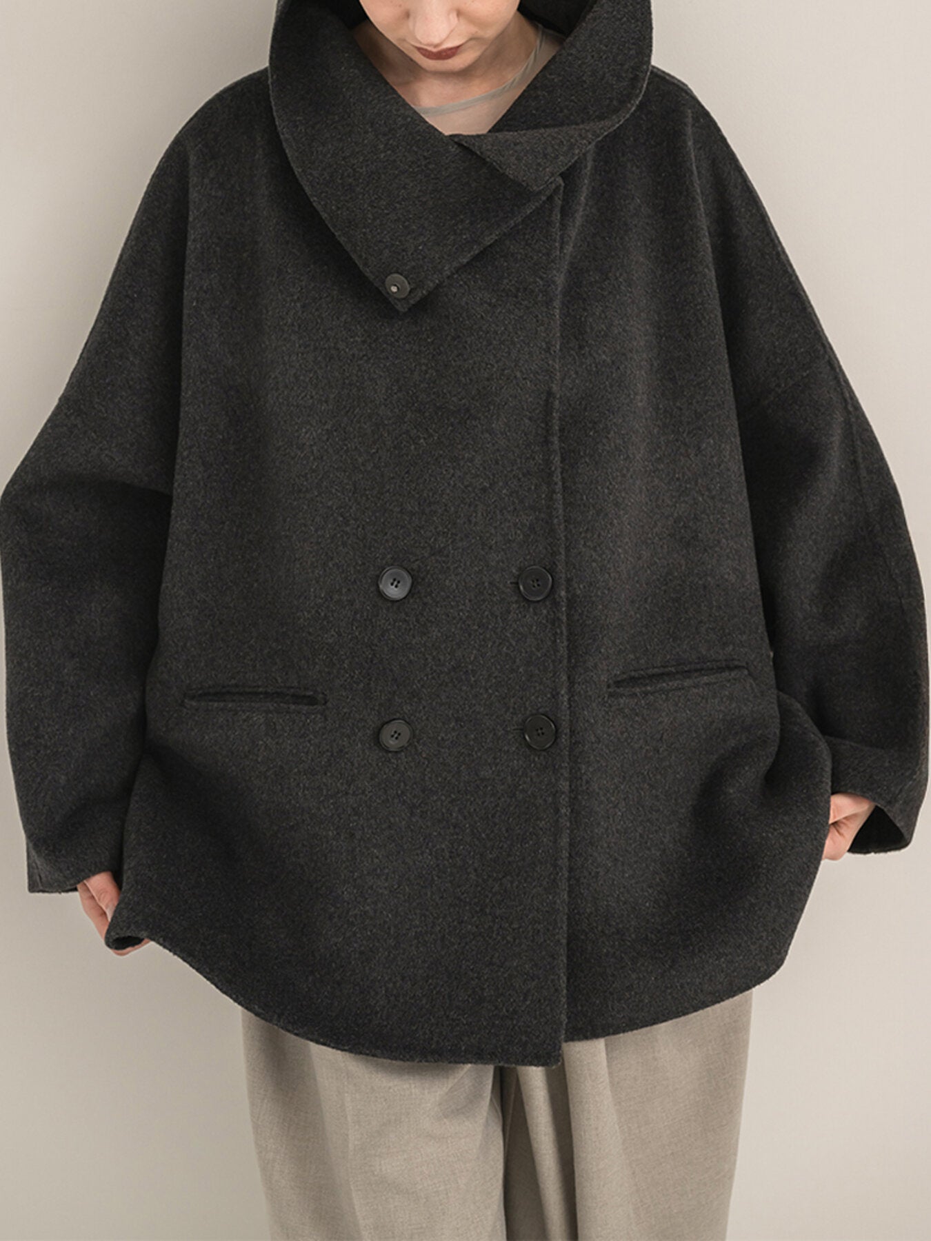 【Mewl】ダブルフェイススタンドカラーコート/M263-73129