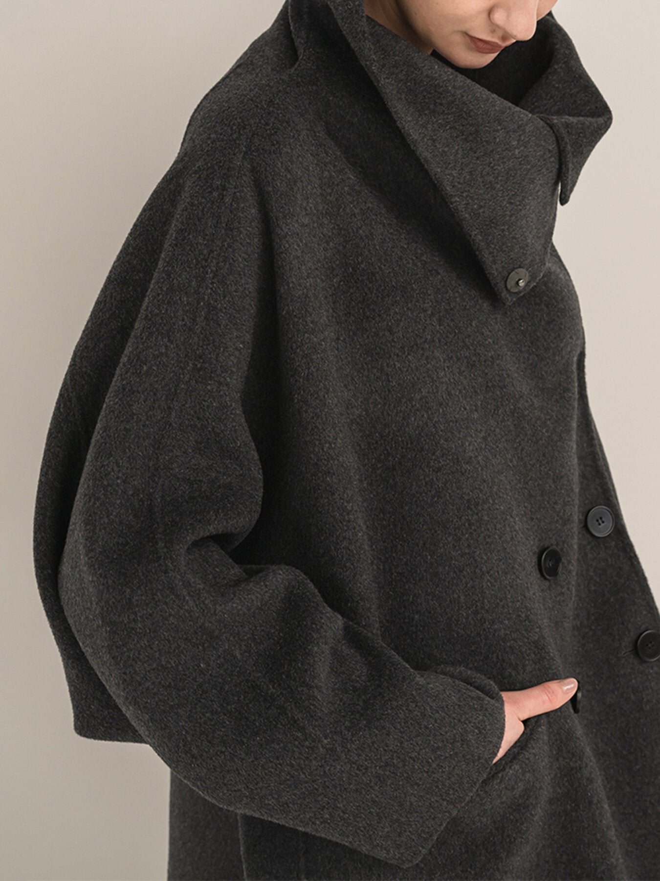 【Mewl】ダブルフェイススタンドカラーコート/M263-73129