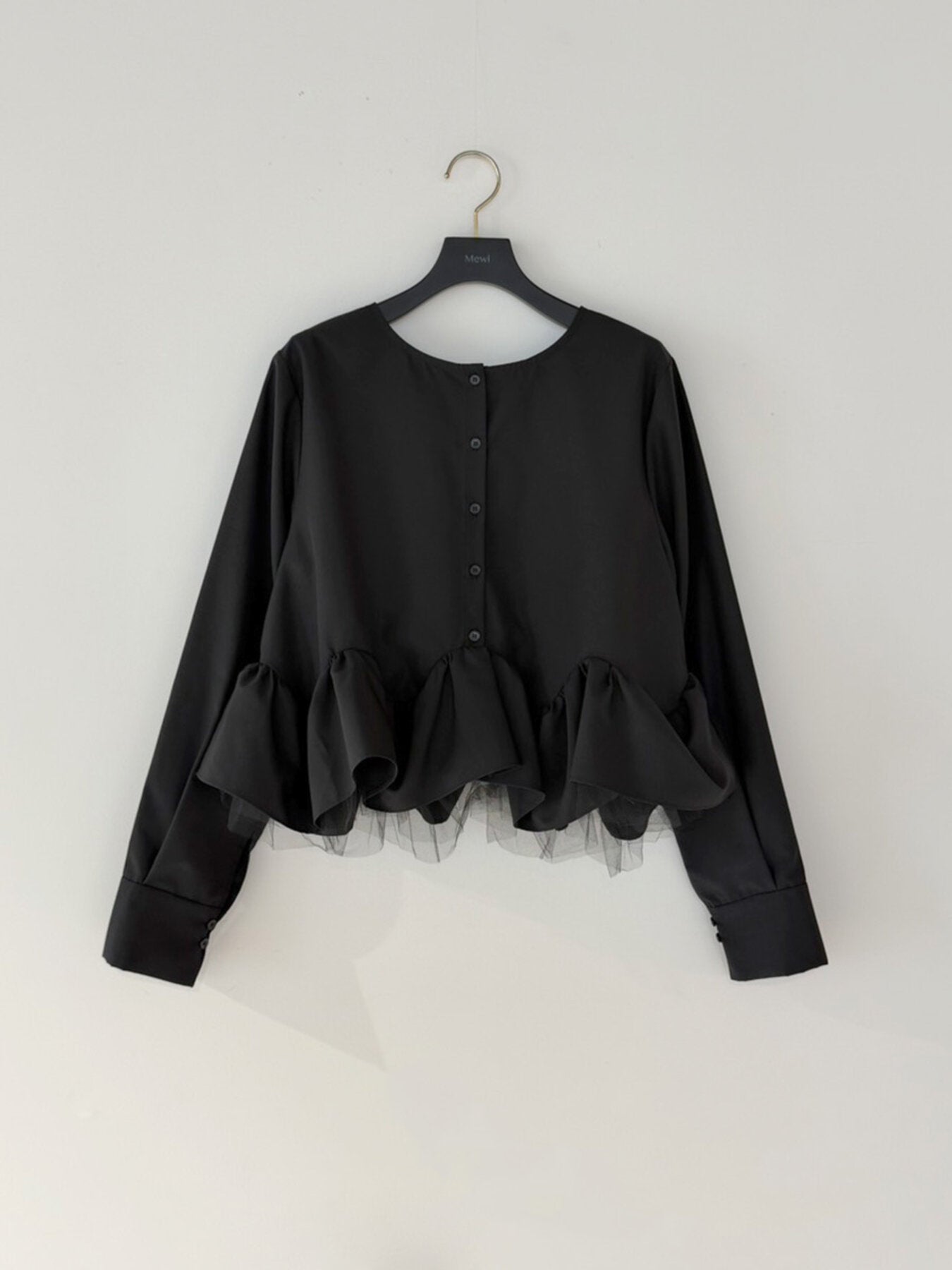 【Mewl】チュールペプラムブラウス/M264-18168