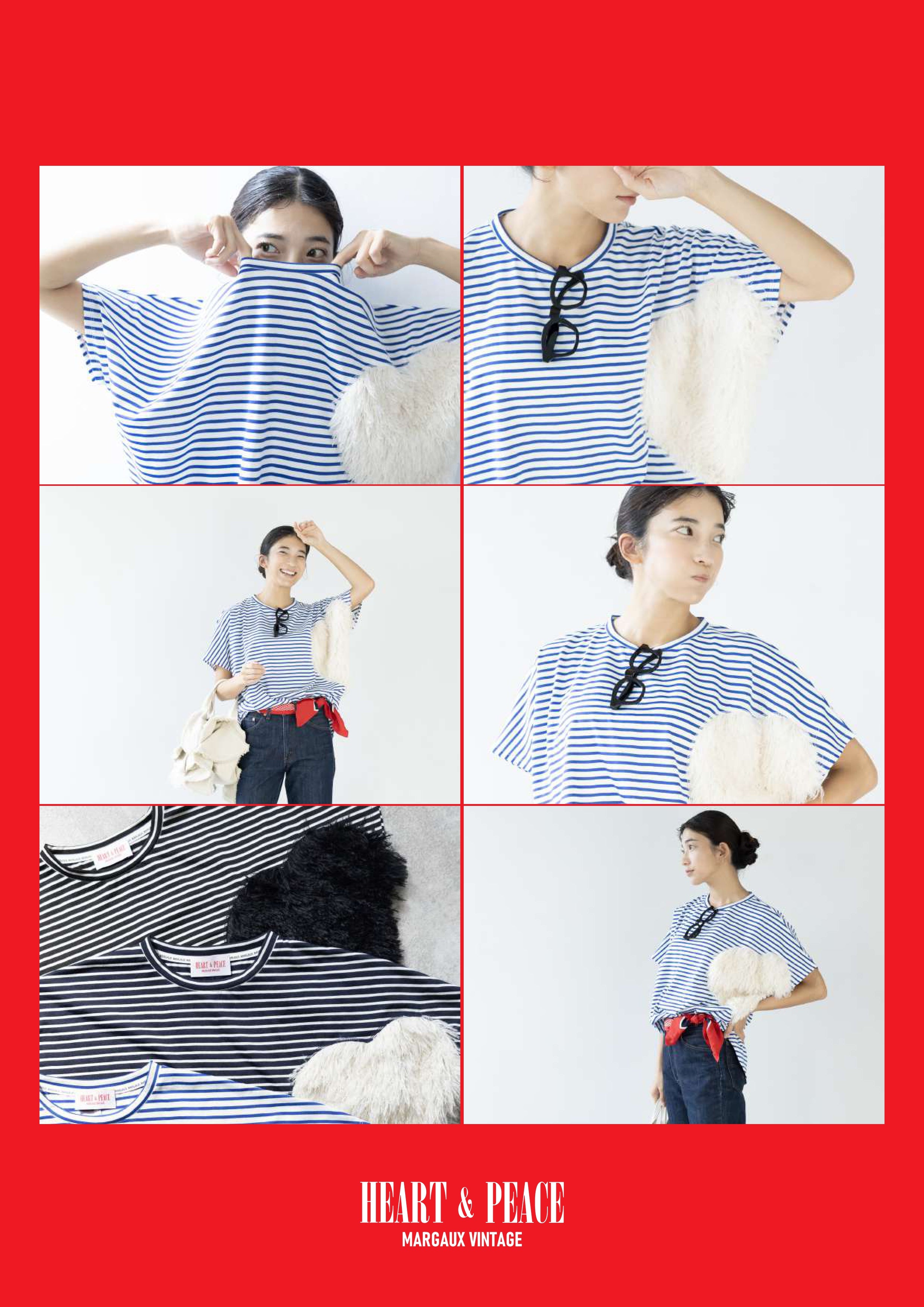 【MARGAUX VINTAGE】ハートボーダーT/MHP CT-001