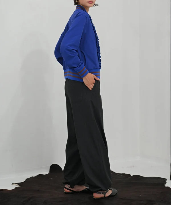 【HERENCIA】ボーダーフロントフリルブルゾン/H226105