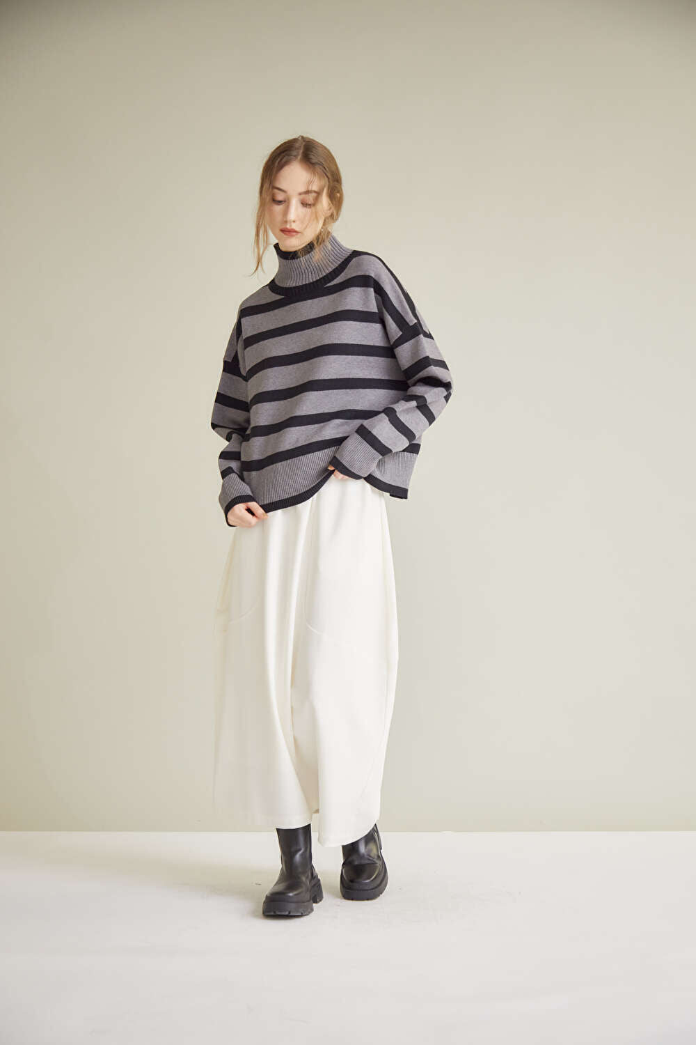 【SUGAR ROSE】ボーダーWジャガードハイネックPO/ 246718