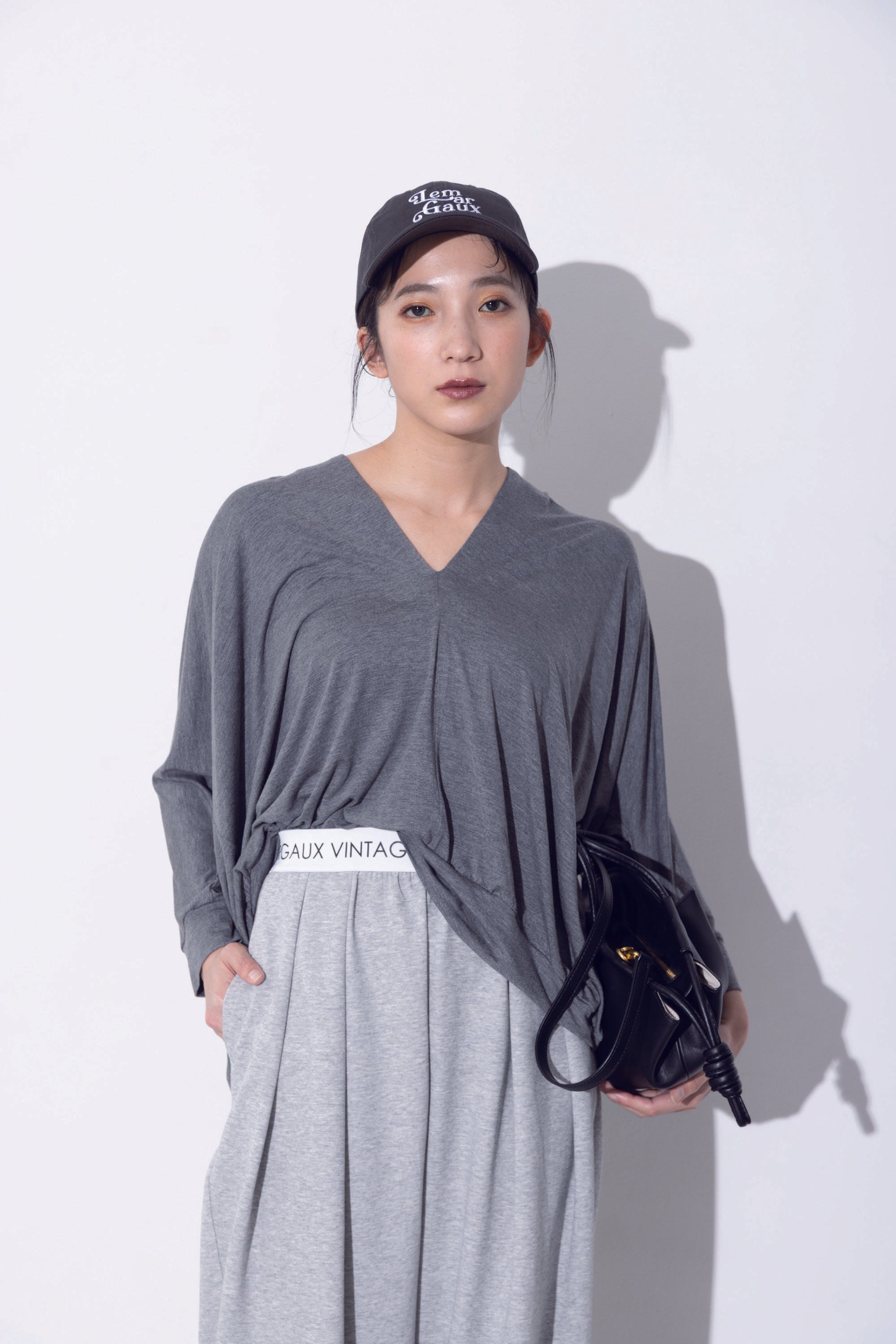 【MARGAUX VINTAGE】ロゴウエストゴムタックパンツ/MG PT-25084-A