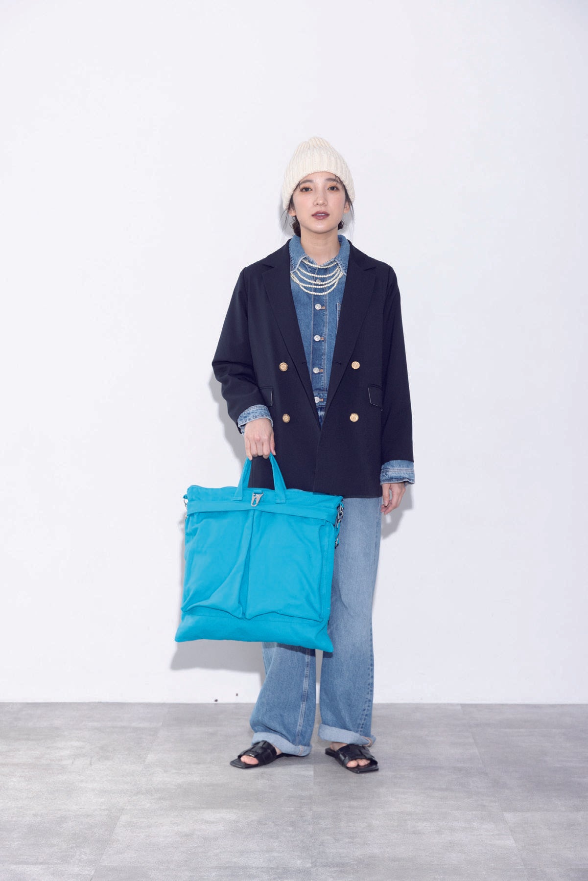 【MARGAUX VINTAGE】ショルダーパッドダブルブレストジャケット/MG JK-25074-A