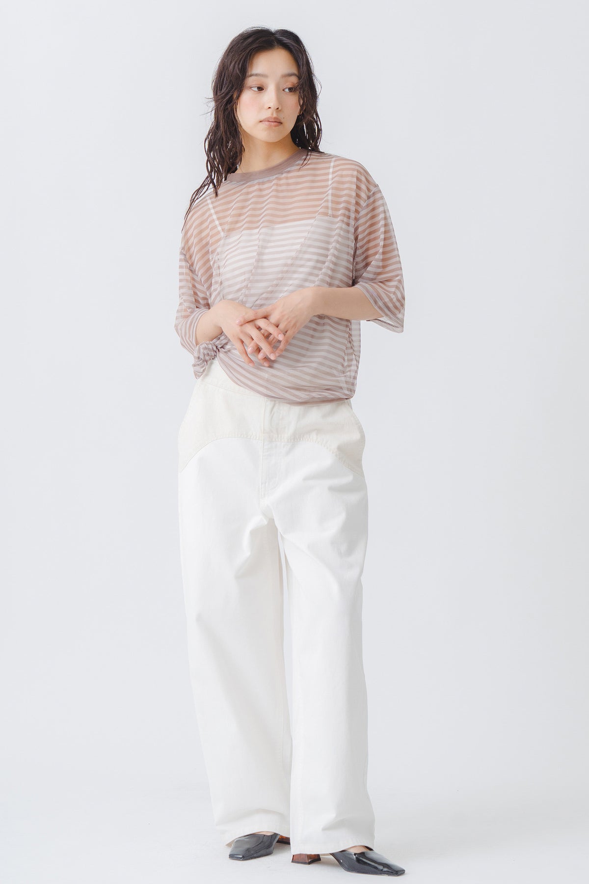 【WHYTO.】シアーボーダーT/WHT27HCS4034