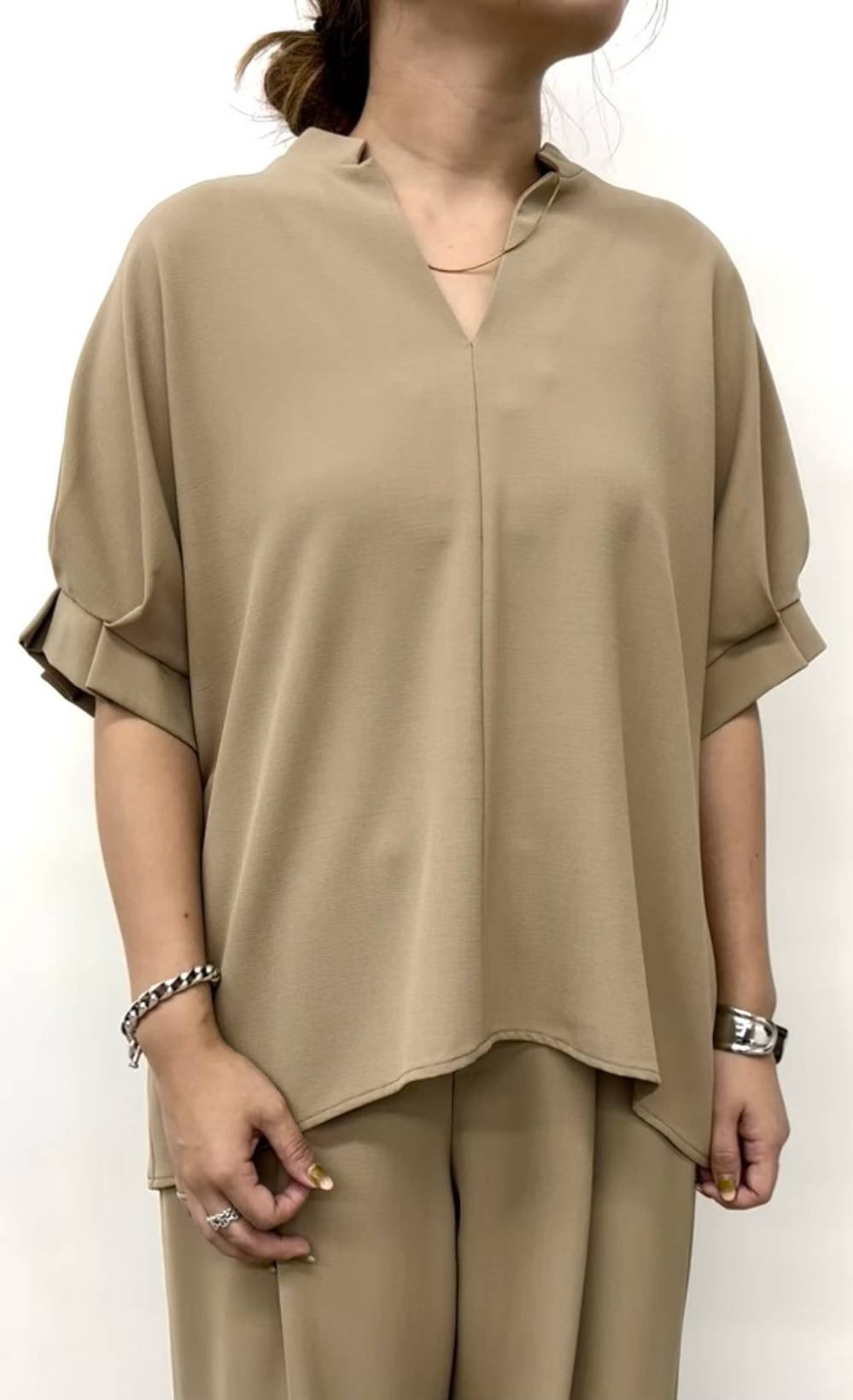 【CLOCHE】接触冷感スキッパートップス/512-85613 532-85613