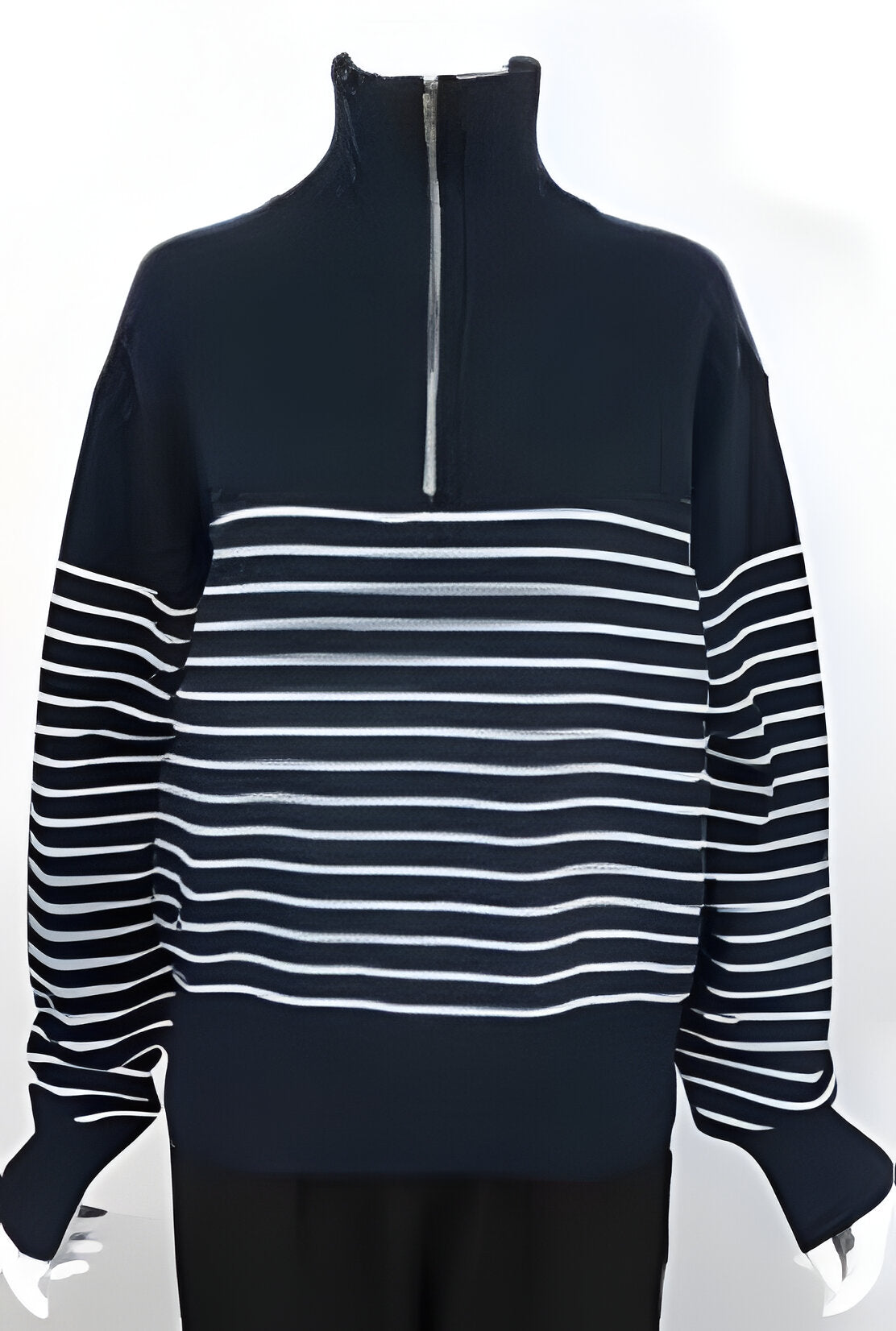 【select】ハーフジップボーダーニット/37439