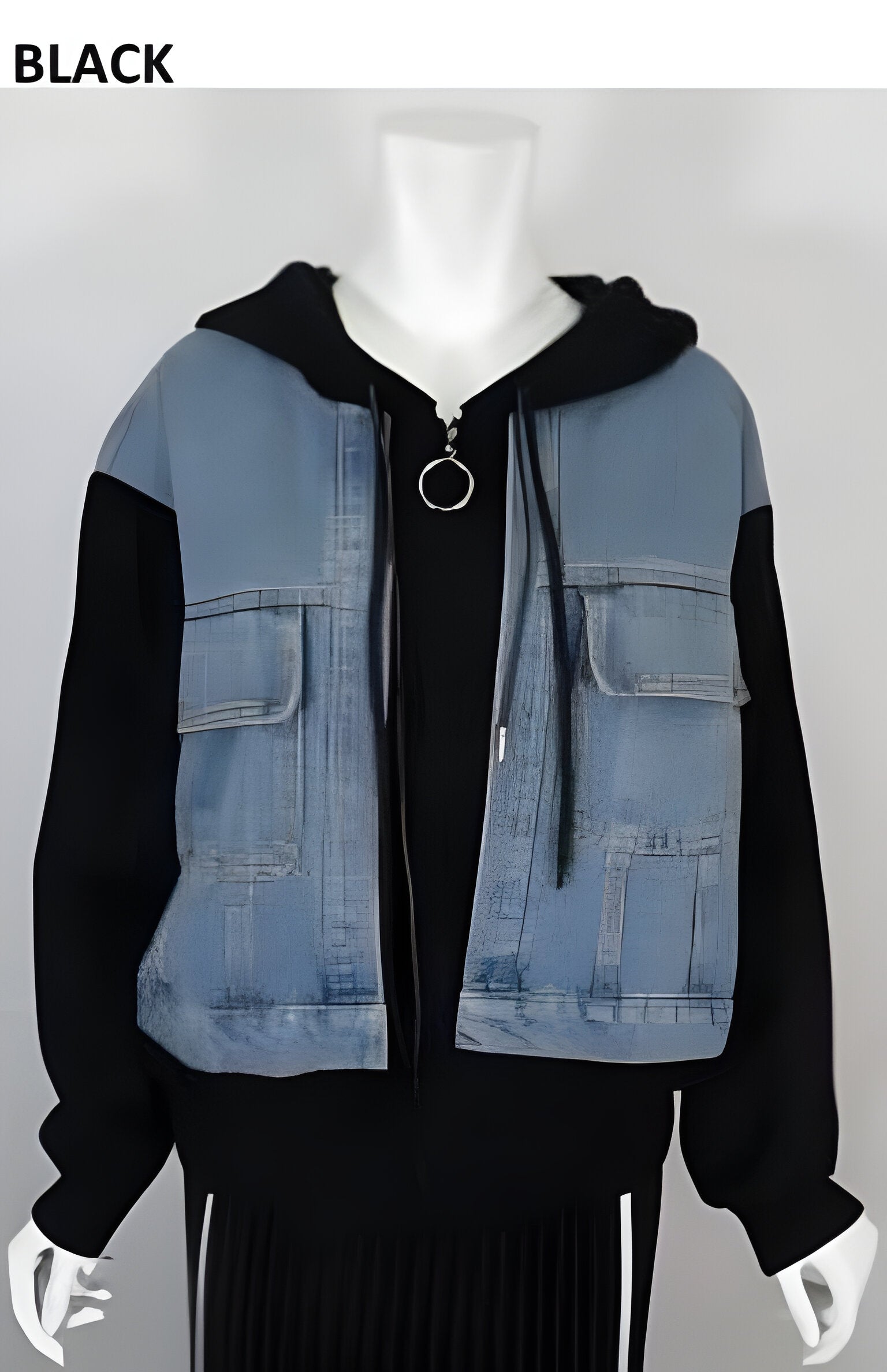 【select】デニムドッキングニットパーカー/47349