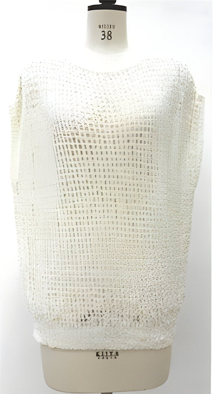 【CYNICAL】透かし編み半袖ニットプルオーバー/612-95065