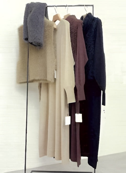 【CLOCHE】フェザーヤーンベスト×クルーネックニットワンピース/652-85677