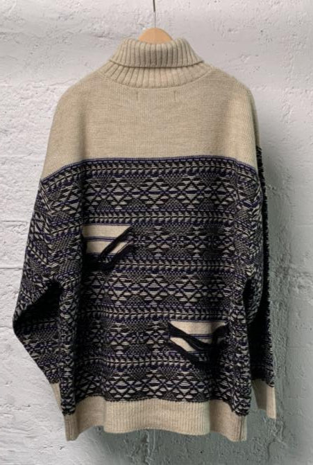 【WYTE】グランジ ジオメトリックタートルネックニット/10-30110
