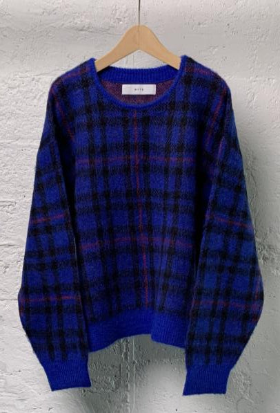【WYTE】 モヘアチェックニットプルオーバー/10-30310