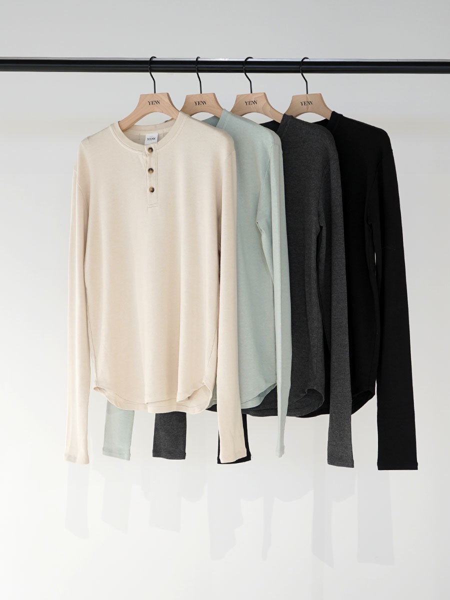 【YENN】ヘンリーネックロングT/Y254-81110