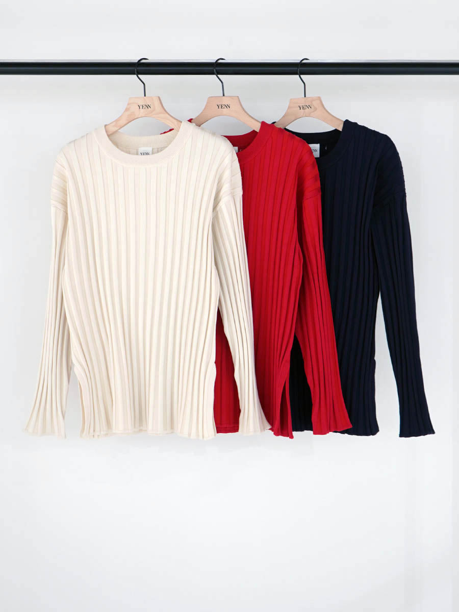 【YENN】リブニットロングTEE/Y261-91014
