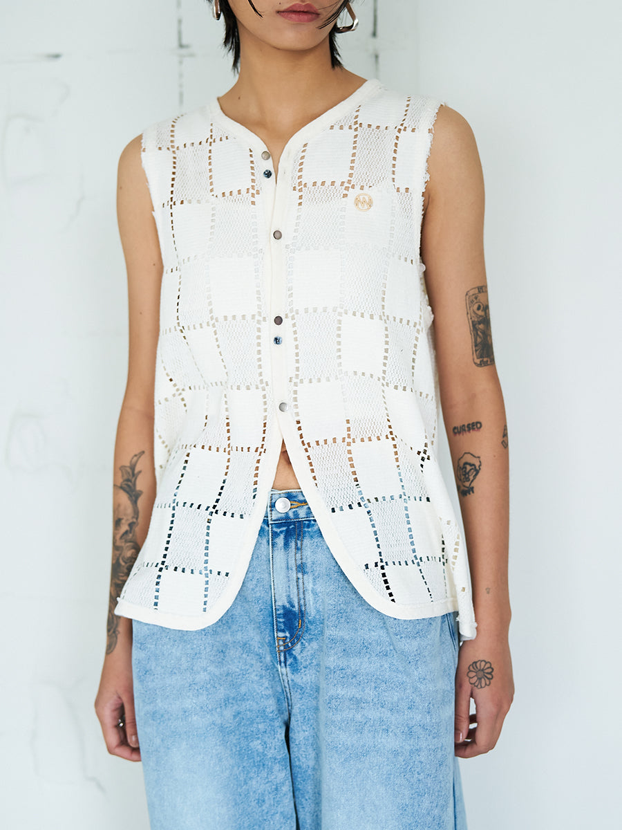 【YENN】スリーブレスレーストップ/Y262-12045