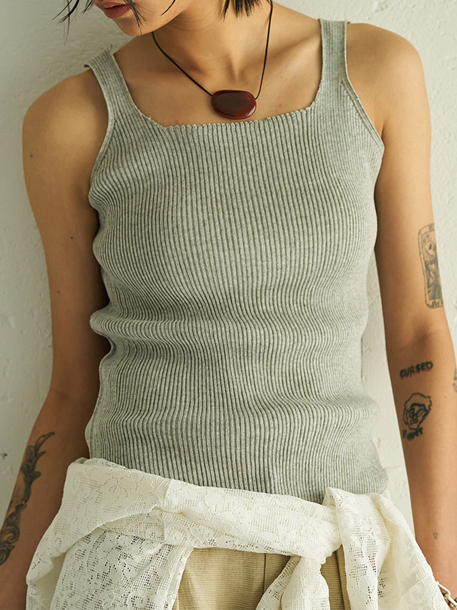 【YENN】リネンリブタンクトップ/Y262-91060