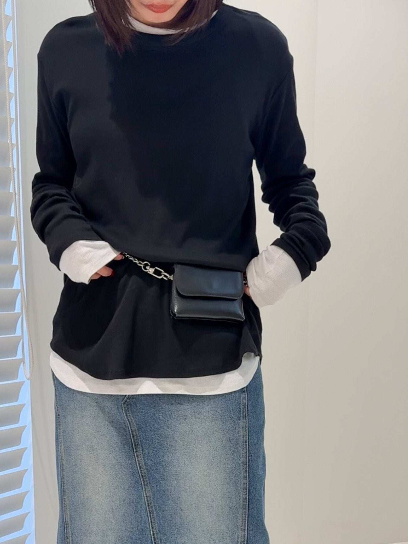 【再入荷予約】【YENN】コットンリブロングT/Y263-81105