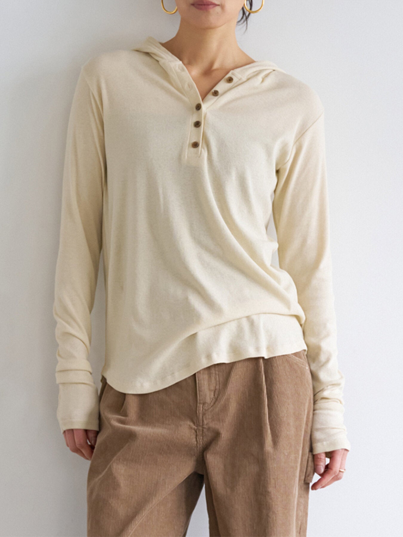 【YENN】ヘンリーフーディロングT/Y263-82085