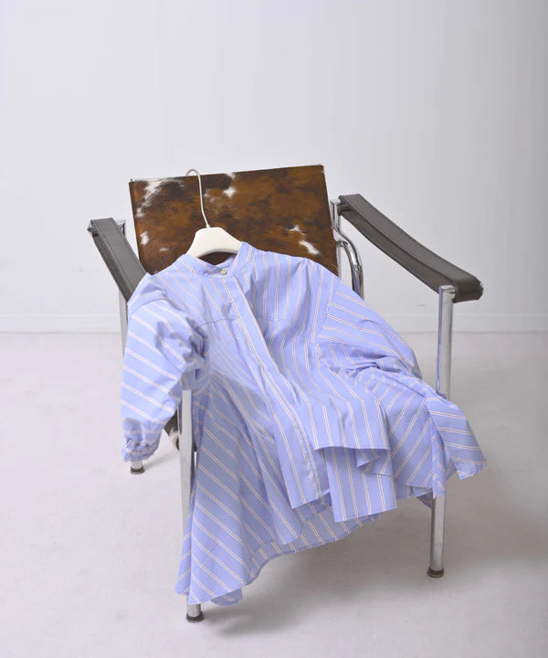 【HERENCIA】コットンストライプフレアボリュームシャツ/H426102