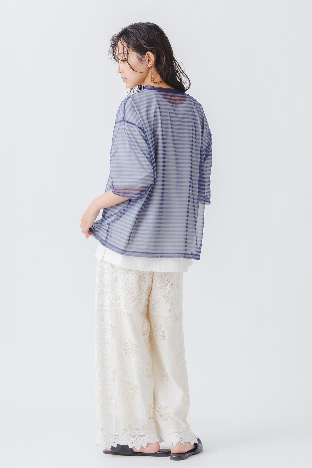 【WHYTO.】シアーボーダーT/WHT27HCS4034