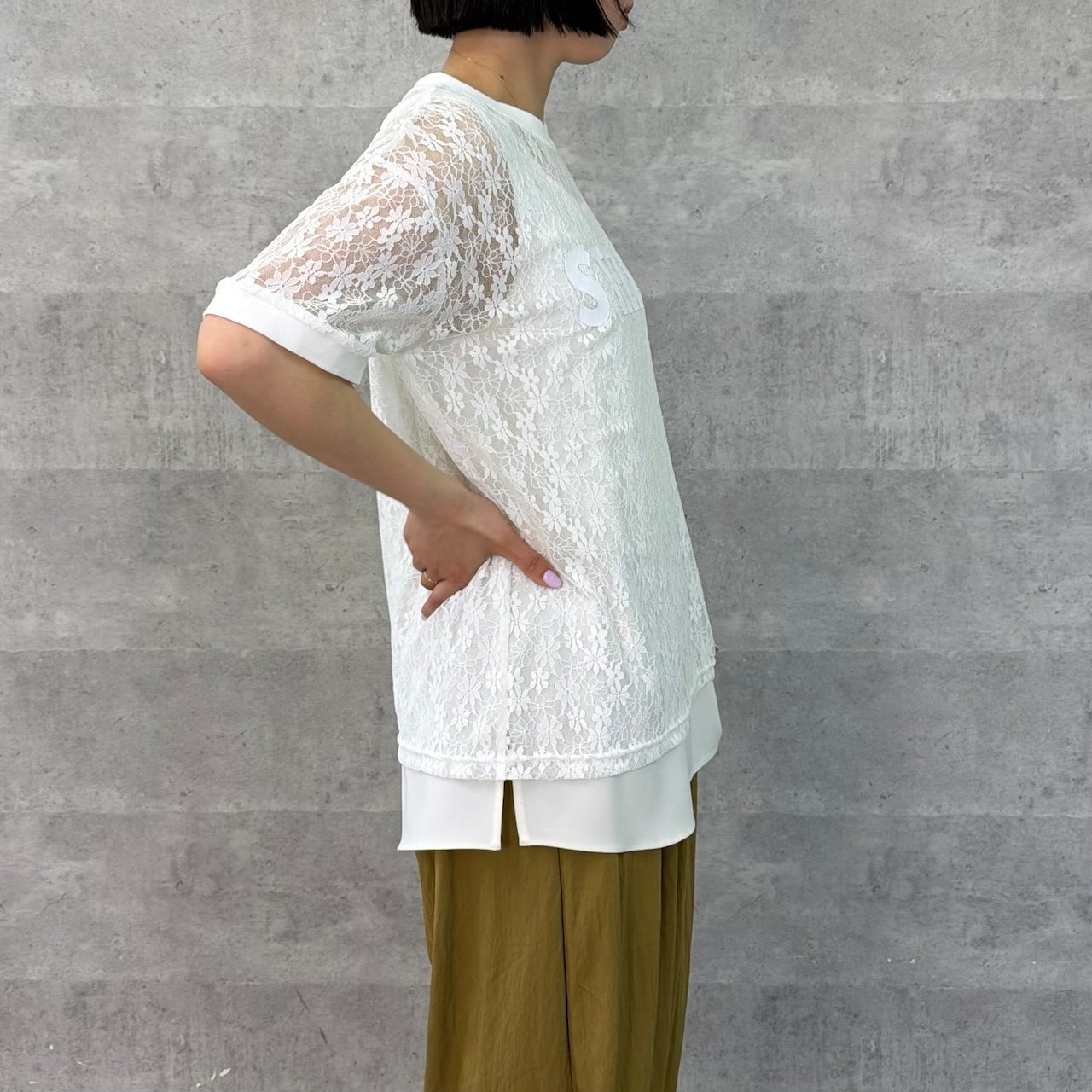 【Anna Kerry】レースプリントTシャツ/85262905