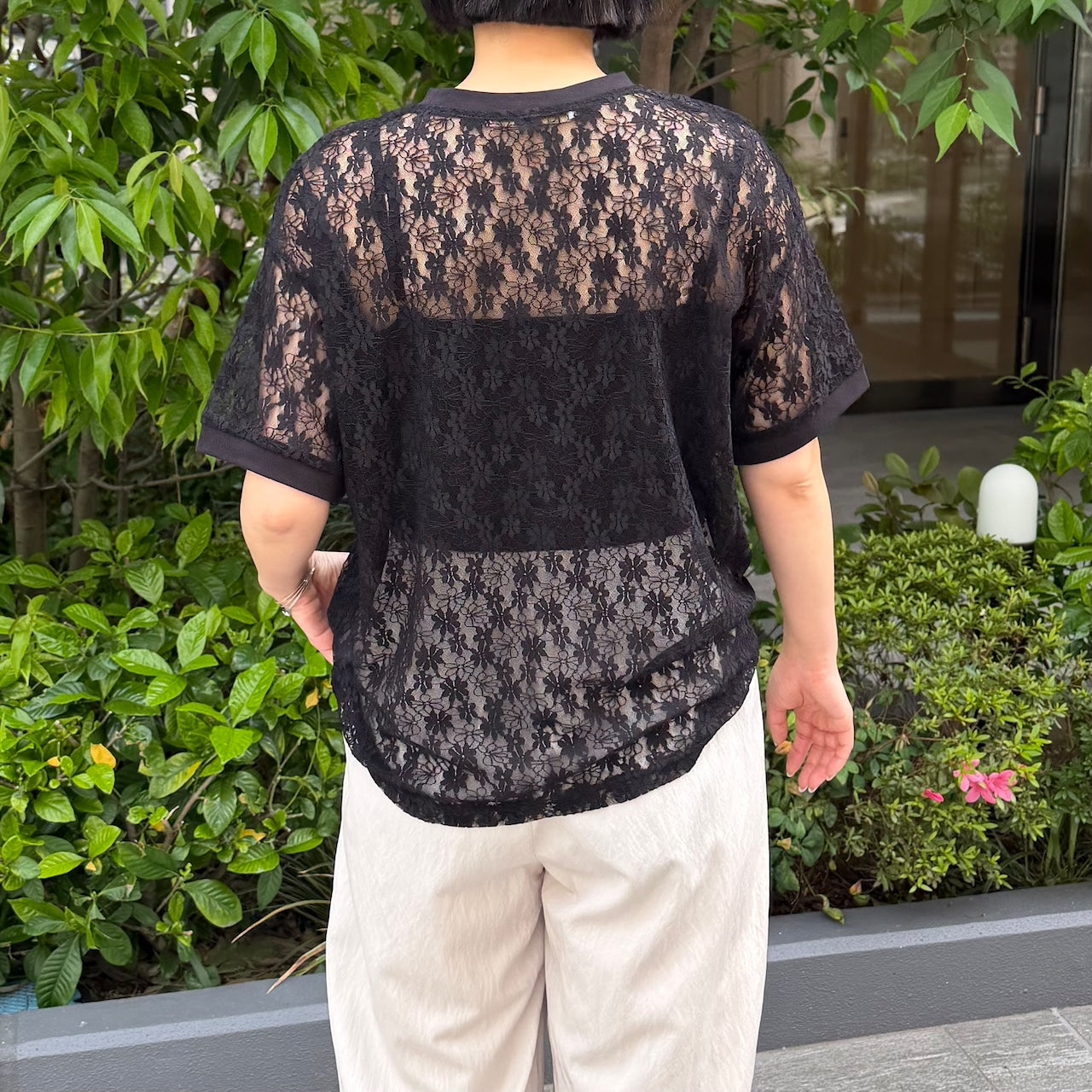 【Anna Kerry】レースプリントTシャツ/85262905