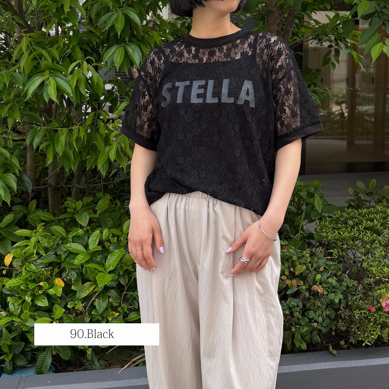 【Anna Kerry】レースプリントTシャツ/85262905