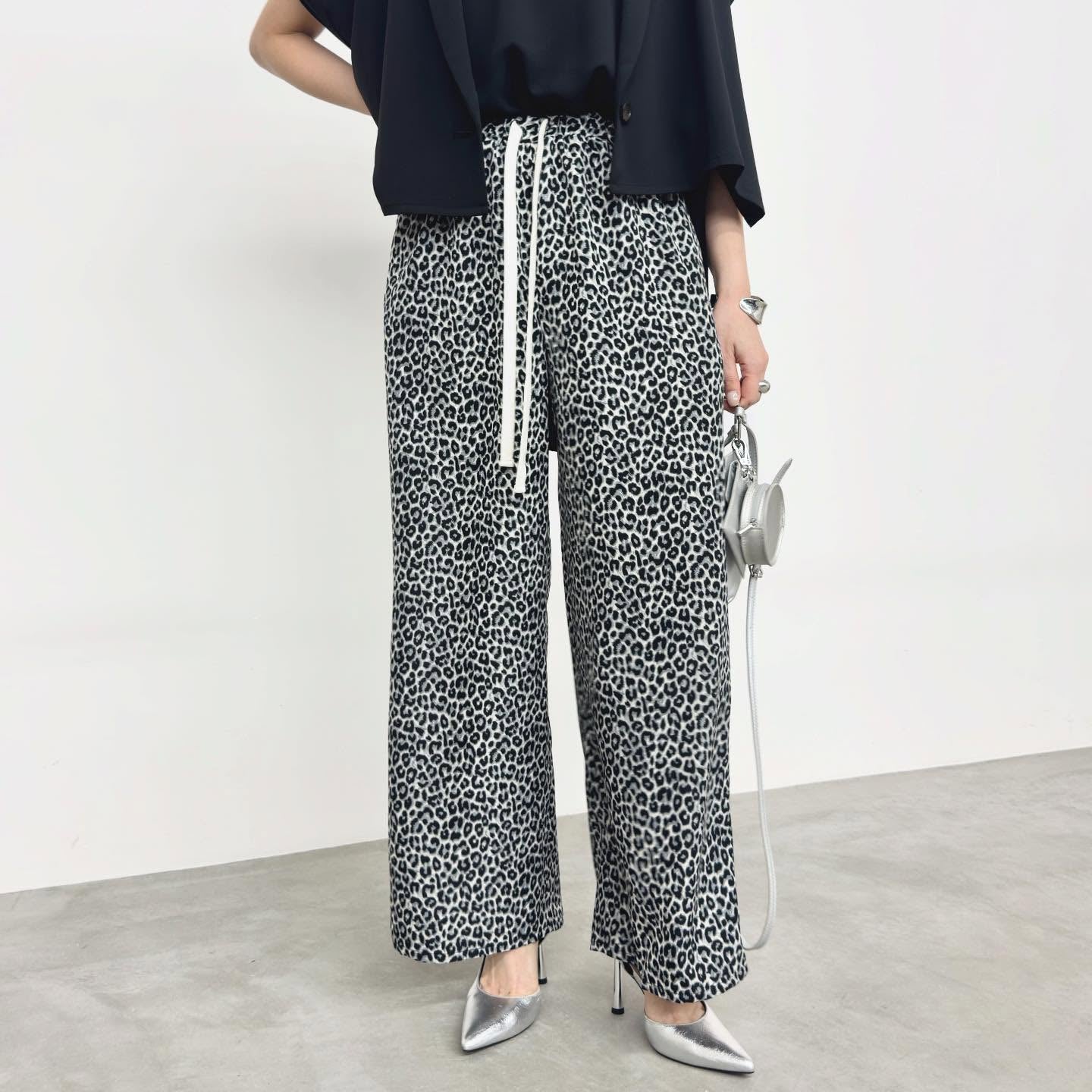 【NUS】レオパード柄イージーワイドパンツ/612-36029