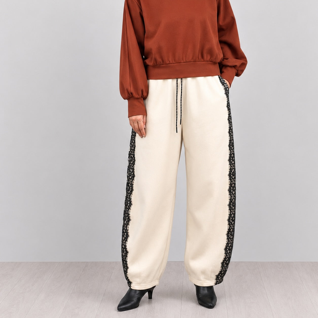 【QTUME】レースラインバレルスウェットパンツ/652-26534